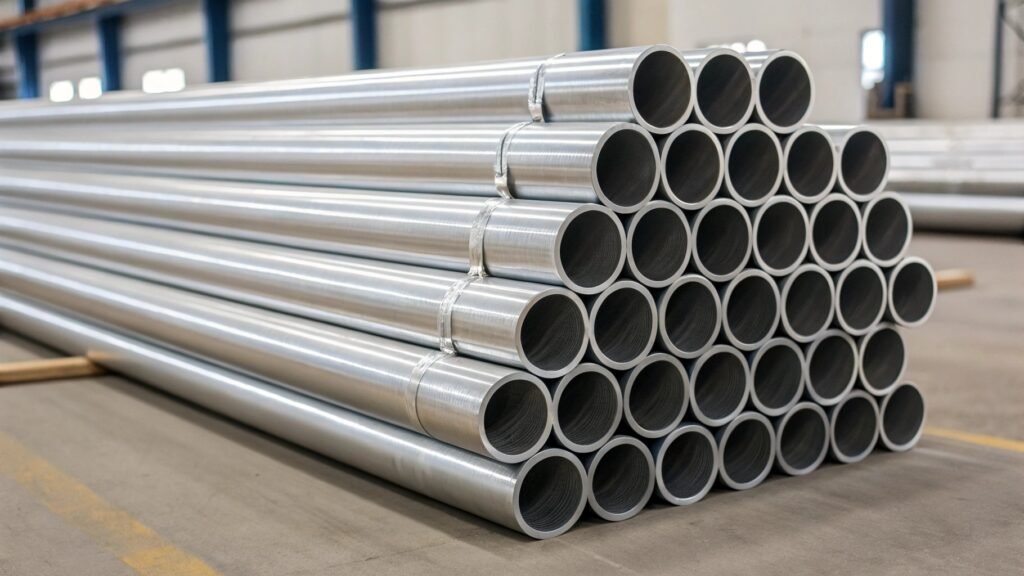 A diagram showing the stress-strain curve for aluminum, highlighting the elastic region and the yield point.